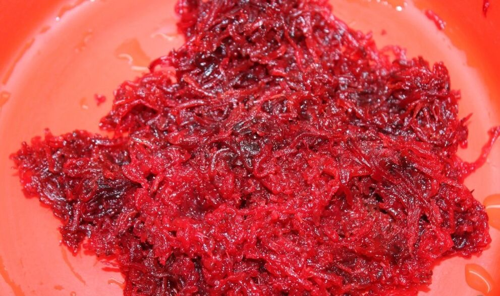 grated beetroot from parasites in the body